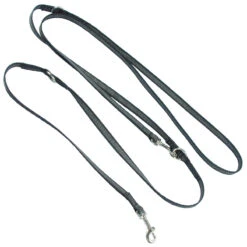 Sporthund Gummierte Universal-Nylonleine 14mm Schwarz