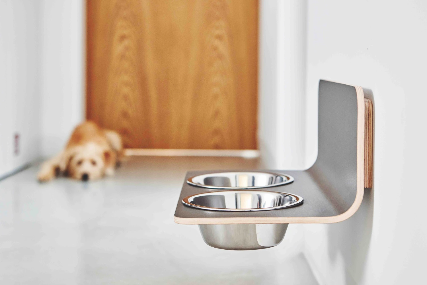 MiaCara Wand-Napf Arco Grau 4 MiaCara Wand-Napf Arco Grau – Bild 2