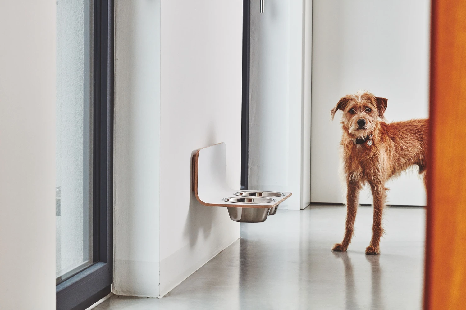 MiaCara Wand-Napf Arco Weiß 4 MiaCara Wand-Napf Arco Weiß – Bild 2