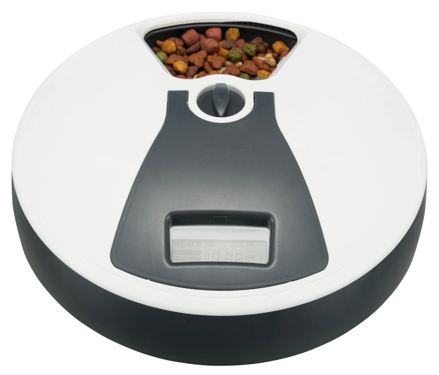 Trixie Futterautomat TX6 6 × 240 M L / ø 32cm × 10cm, Dunkelgrau/weiß 4 Trixie Futterautomat TX6 6 × 240 M L / ø 32cm × 10cm, Dunkelgrau/weiß – Bild 2