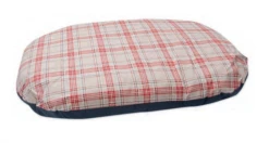 Aumüller Schmusekissen Karo Beige/Blau; Mit Reißverschluss