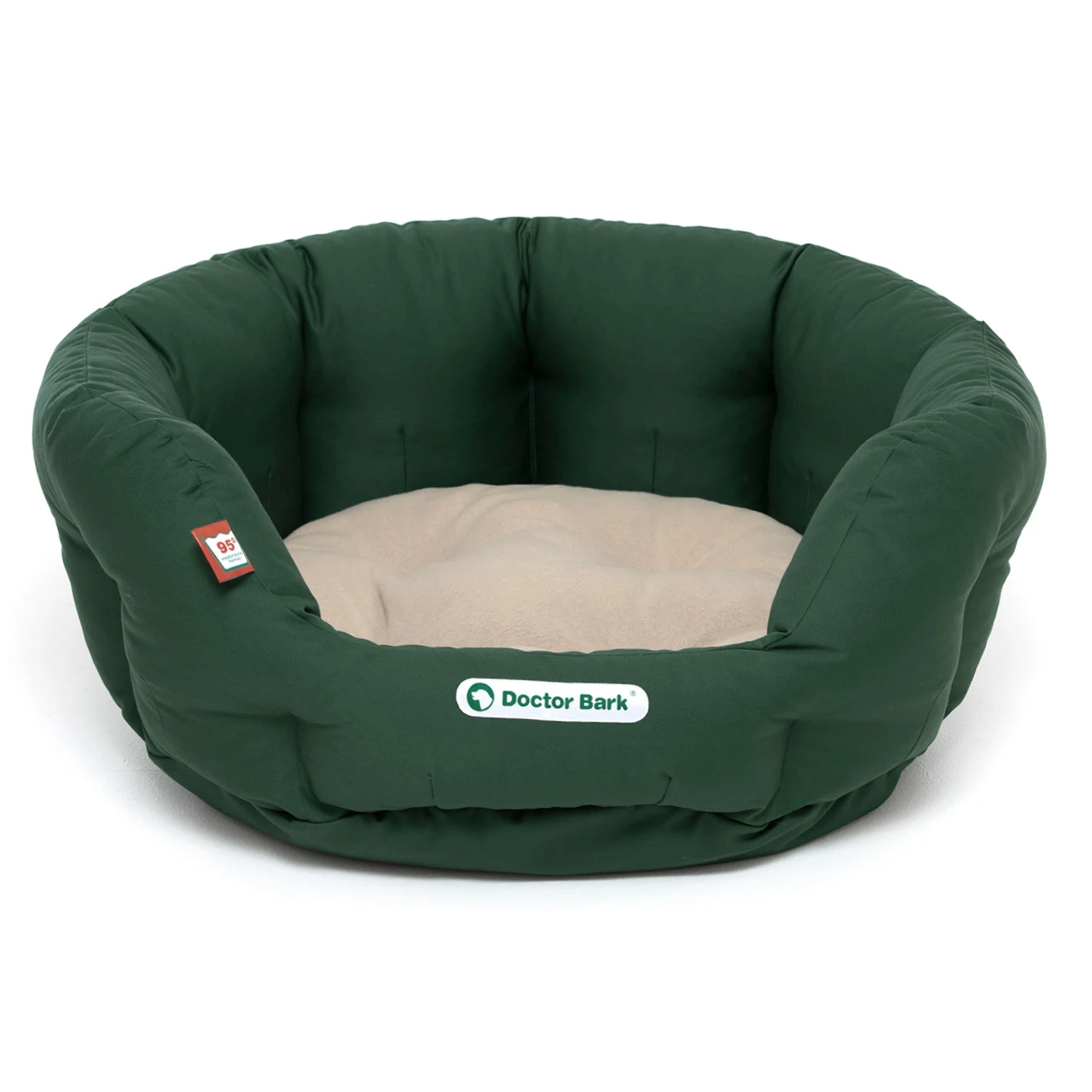 Doctor Bark Hundenest Rund Beige - Grün 3 Doctor Bark Hundenest Rund Beige - Grün